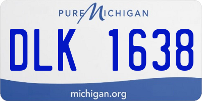 MI license plate DLK1638