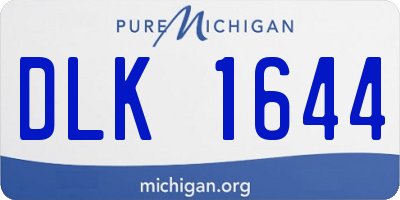 MI license plate DLK1644