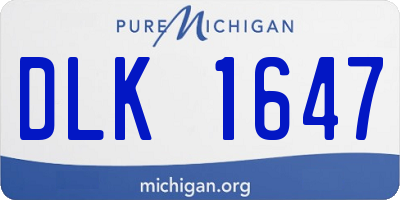MI license plate DLK1647