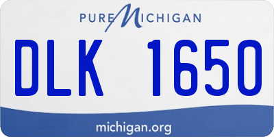 MI license plate DLK1650