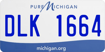 MI license plate DLK1664