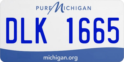MI license plate DLK1665