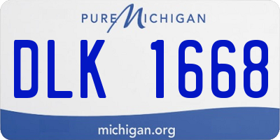 MI license plate DLK1668