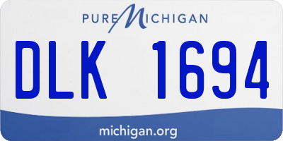 MI license plate DLK1694