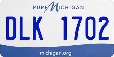 MI license plate DLK1702