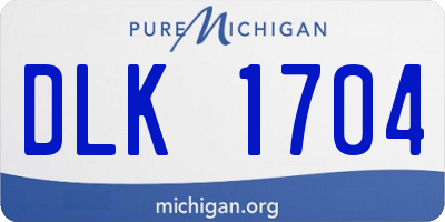 MI license plate DLK1704
