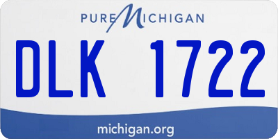 MI license plate DLK1722