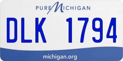 MI license plate DLK1794