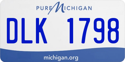 MI license plate DLK1798