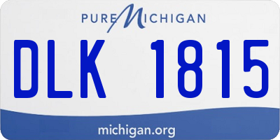 MI license plate DLK1815