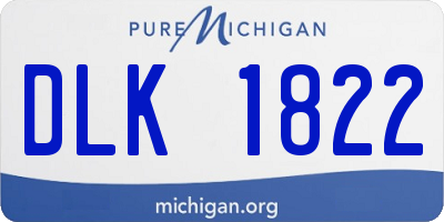 MI license plate DLK1822
