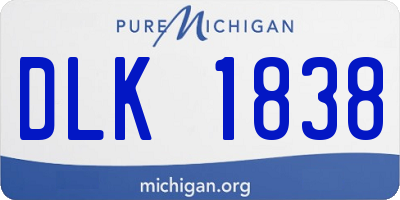 MI license plate DLK1838