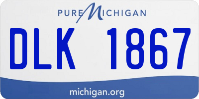 MI license plate DLK1867