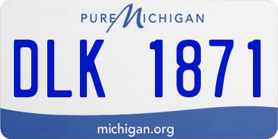 MI license plate DLK1871