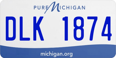 MI license plate DLK1874