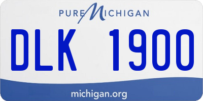 MI license plate DLK1900