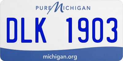 MI license plate DLK1903