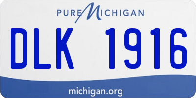 MI license plate DLK1916