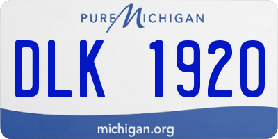 MI license plate DLK1920