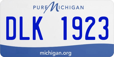 MI license plate DLK1923