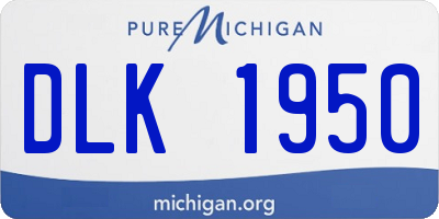 MI license plate DLK1950