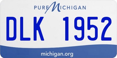 MI license plate DLK1952