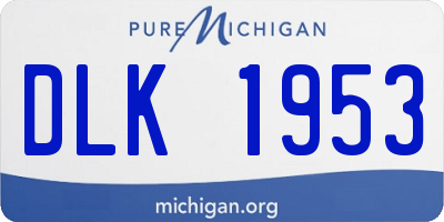 MI license plate DLK1953