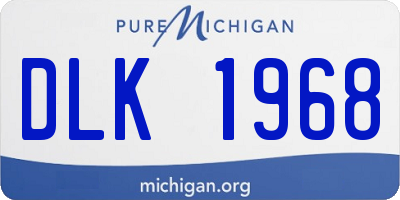 MI license plate DLK1968