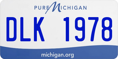 MI license plate DLK1978