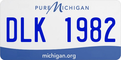 MI license plate DLK1982