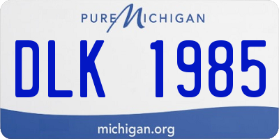 MI license plate DLK1985