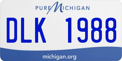 MI license plate DLK1988