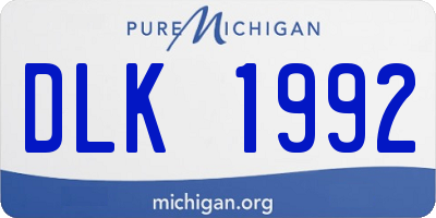 MI license plate DLK1992
