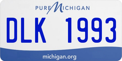 MI license plate DLK1993