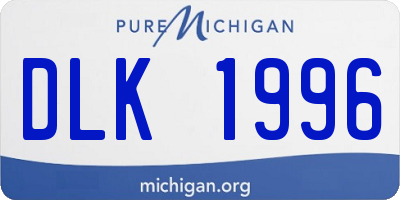 MI license plate DLK1996