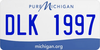 MI license plate DLK1997
