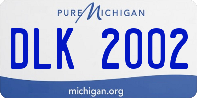 MI license plate DLK2002