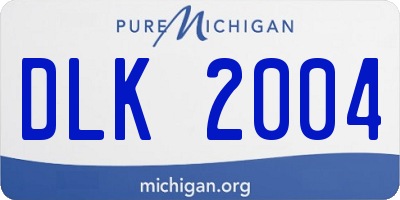 MI license plate DLK2004