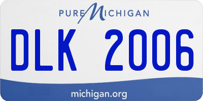 MI license plate DLK2006
