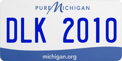 MI license plate DLK2010