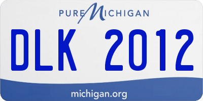 MI license plate DLK2012