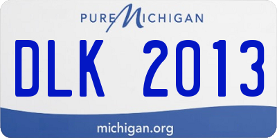 MI license plate DLK2013