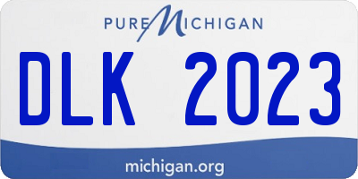 MI license plate DLK2023