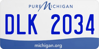 MI license plate DLK2034
