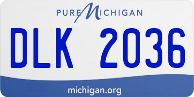 MI license plate DLK2036