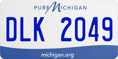 MI license plate DLK2049