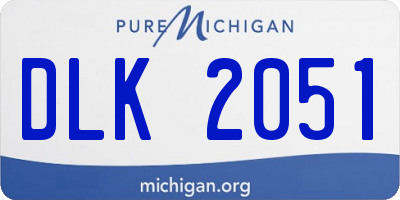 MI license plate DLK2051