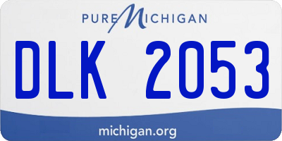 MI license plate DLK2053