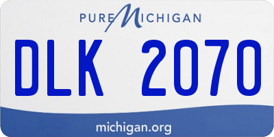 MI license plate DLK2070