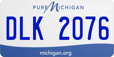 MI license plate DLK2076
